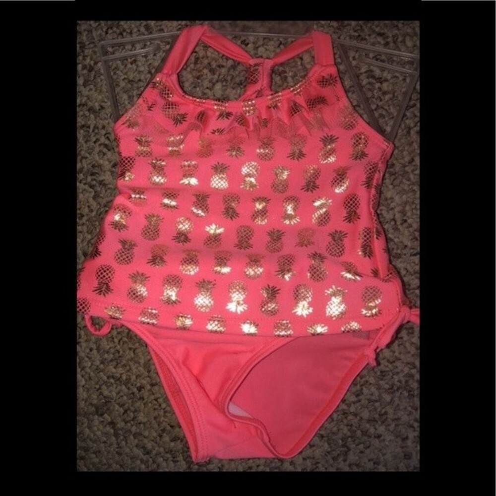 Real Love Sz 18M Baby Girl Pineapple Tankini Swimsuit NEW